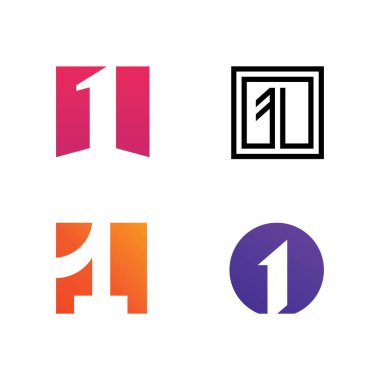 1 numaralı logo sembolü dizayn şablonu