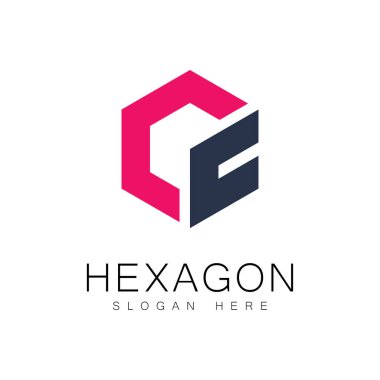 Polygonal Hexagon Logo Vector and symbol clipart