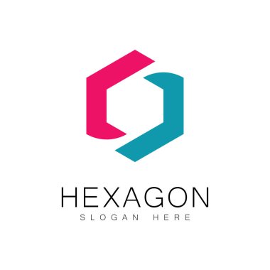 Çokgen Altıgen Logo Vektörü ve sembol
