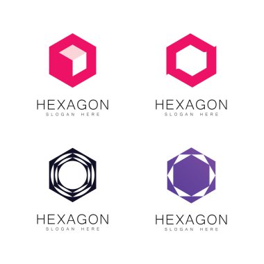 Çokgen Altıgen Logo Vektörü ve sembol
