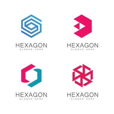 Çokgen Altıgen Logo Vektörü ve sembol