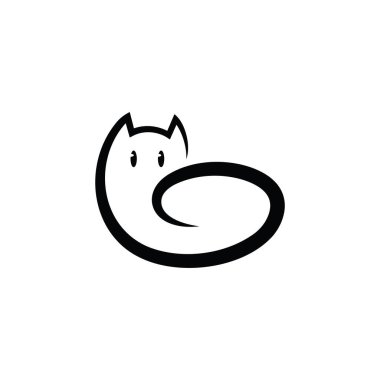 kedi logosu tasarım sembolü çizimi.