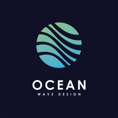 Okyanus dalgası su logosu tasarım şablonu