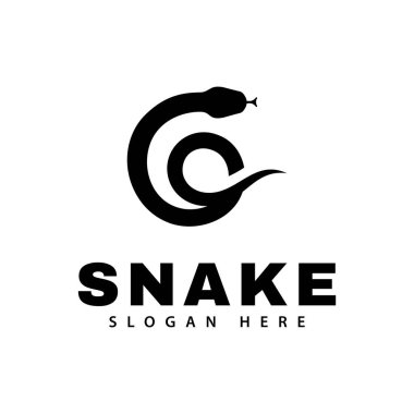 Yılan logosu vektör silueti sembol dizayn şablonu