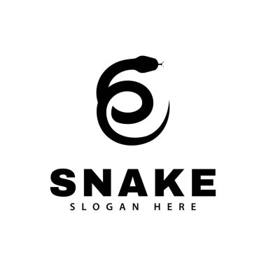 Yılan logosu vektör silueti sembol dizayn şablonu