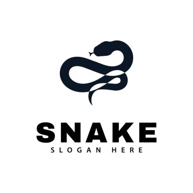 Yılan logosu vektör silueti sembol dizayn şablonu