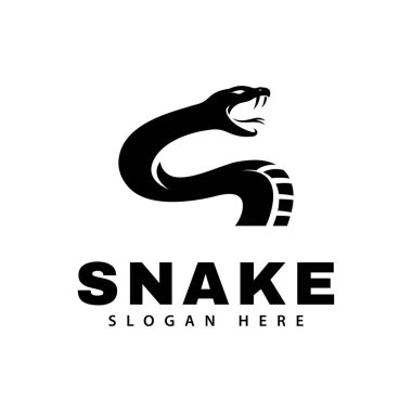 Yılan logosu vektör silueti sembol dizayn şablonu