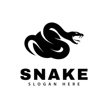 Yılan logosu vektör silueti sembol dizayn şablonu