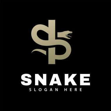 Yılan logosu vektör silueti sembol dizayn şablonu