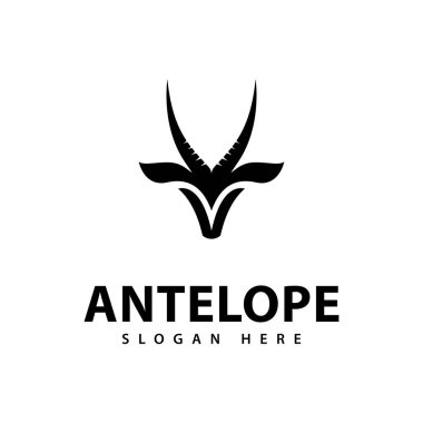 Antilop baş logosu Vahşi Hayvanlar Vektör illüstrasyonu
