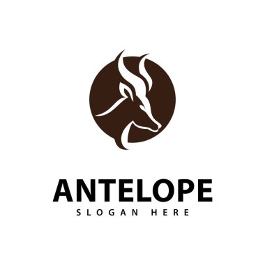 Antilop baş logosu Vahşi Hayvanlar Vektör illüstrasyonu