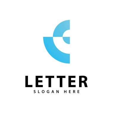 C harfi logosu ve sembol şablonu 