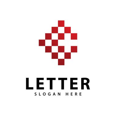 C harfi logosu ve sembol şablonu 