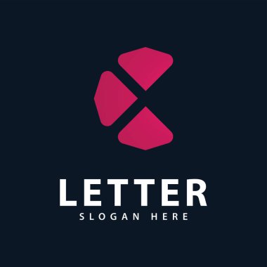 C harfi logosu ve sembol şablonu 