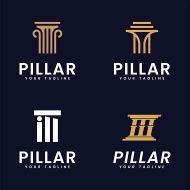 Sütun logosu vektör tasarım şablonu