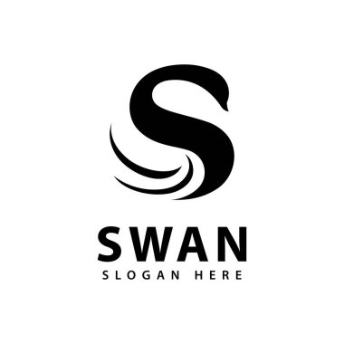 S Kuğu logosu tasarımı. Marka için S logosu tasarımı