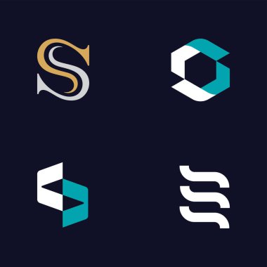 S harfi logo tasarımı. Marka için S logosu tasarımı