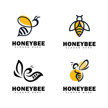 Arı logosu ve sembol vektör tasarımı