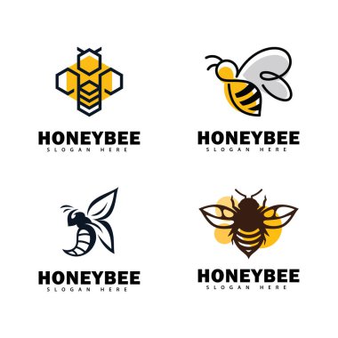 Arı logosu ve sembol vektör tasarımı