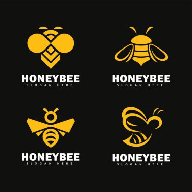 Arı logosu ve sembol vektör tasarımı