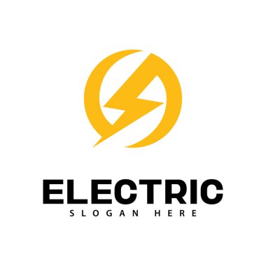 Elektrik logo simgesi şablon tasarımı