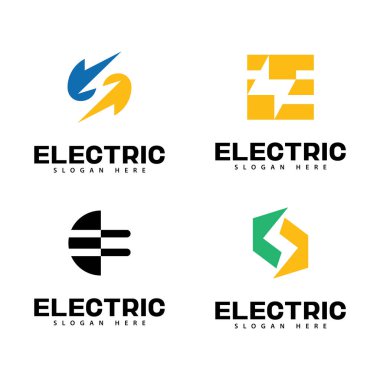 Elektrik logo simgesi şablon tasarımı