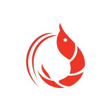 Karides logosu tasarımı vektör çizimi