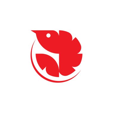 Karides logosu tasarımı vektör çizimi