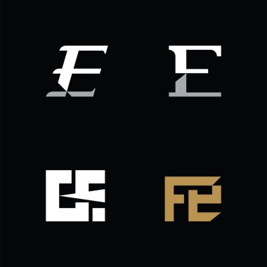 Brand Kimlik Tasarımı İçin Yaratıcı EF Monogramı