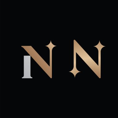 Minimalist N ve Yıldız Logosu, Zarif Vektör Tasarımı