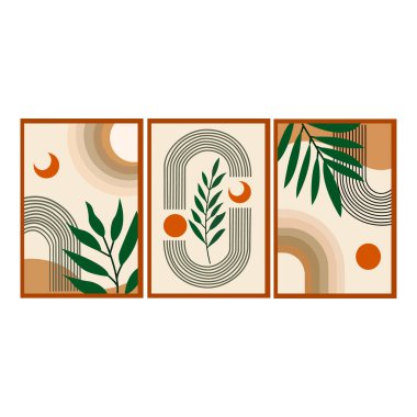 Bir dizi soyut el çizimi vektör çizimleri. Kartlar, davetiyeler, afişler, posterler için kullanılabilir.