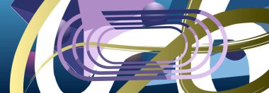 Harmanlanmış dalgalı çizgiler ve geometrik elementlerle soyut renkli arkaplan grafikleri şablonu