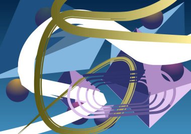 Soyut arkaplan, fütüristik şekiller illüstrasyon. Web ve yazdırma projeleri için kullanışlı.