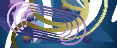 Dinamik dalga ve çizgilerle soyut geometrik arkaplan. Vektör İllüstrasyonu.