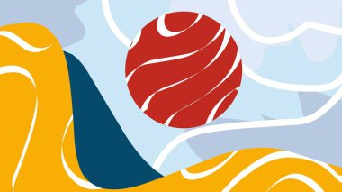 Dalga şeklinde bir küreye sahip soyut arkaplan, vektör illüstrasyonu