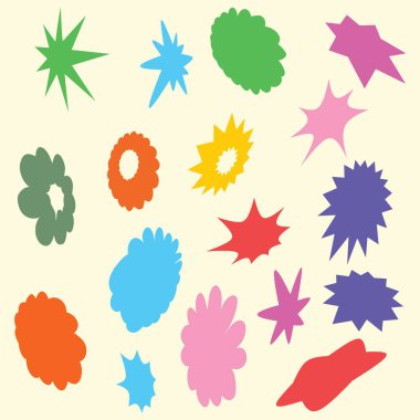 Renkli karalama elementlerinin vektör kümesi. El çizimi tasarım elemanları.