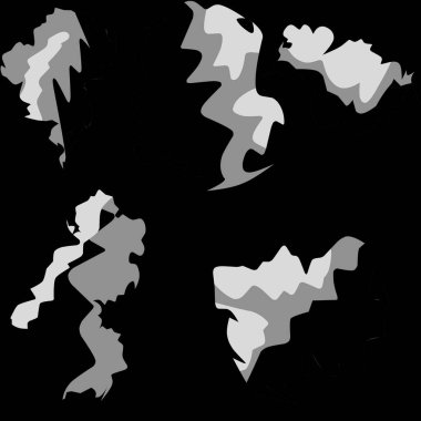 Dünya kıtalarının siyah ve beyaz siluetlerini ayarla