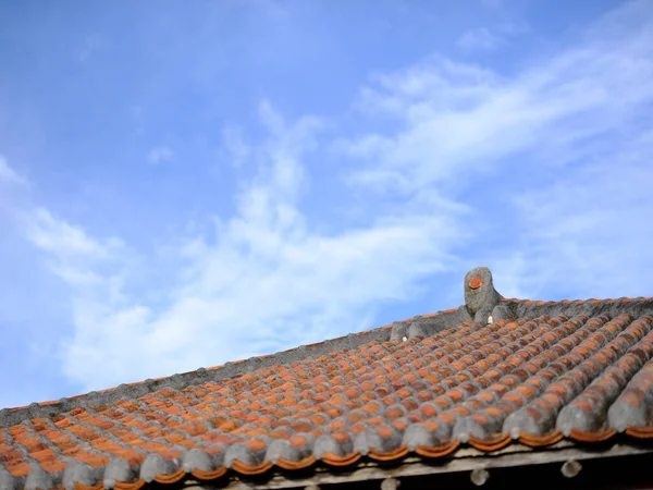 Czerwony Dach Dachówka Wyspie Taketomi — Zdjęcie stockowe