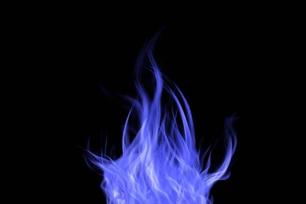 Blaues Feuer Auf Schwarzem Hintergrund — Stockfoto