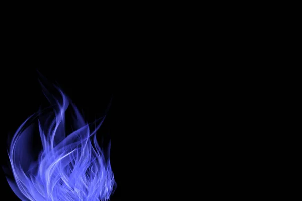 Блакитний Вогонь Чорному Тлі — стокове фото