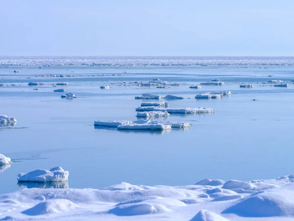Ledová Tříšť Zimě Hokkaido — Stock fotografie