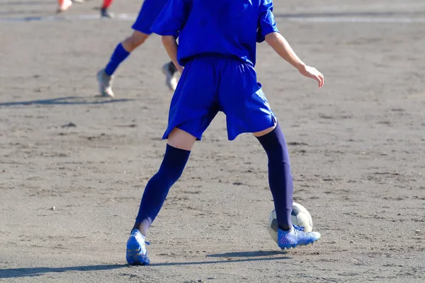 Voetbalwedstrijd Hokkaido Japan — Stockfoto