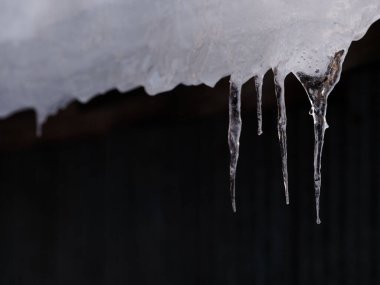 Kış Hokkaido 'sunda buz saçakları