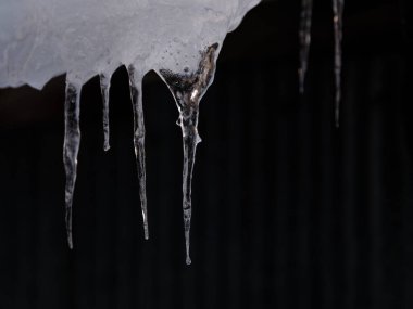 Kış Hokkaido 'sunda buz saçakları