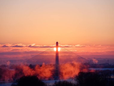 Kışın soğuk sis Hokkaido