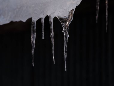 Kış Hokkaido 'sunda buz saçakları