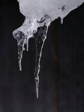 Kış Hokkaido 'sunda buz saçakları