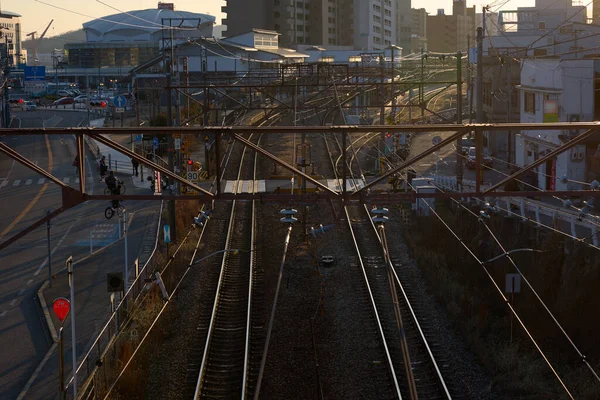日本北岛Onomichi的铁路 — 图库照片