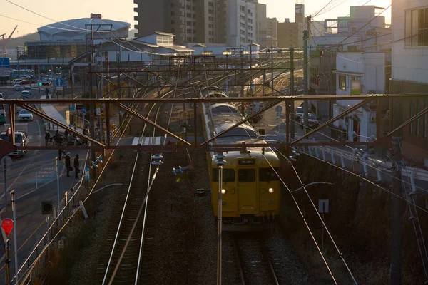 Spoorweg Onomichi Hiroshima Japan — Stockfoto
