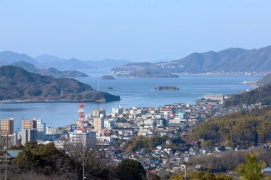 Hiroşima Onomichi şehrinin manzarası